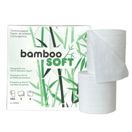 Papier toilette Bamboo Soft en cellulose de bambou 64 rouleaux
